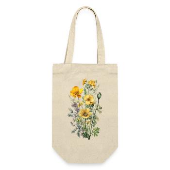 Beautiful boho flowers herbarium bouquet yellow - Gift Bag for Bottles - nature - Front