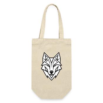 Wild Wolf Logo, Wolfskopf, geometrisch - Geschenkbeutel für Flaschen - Natur - Vorne