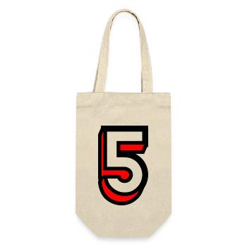 5. 5 ANS. 5e ANNIVERSAIRE. ANNIVERSAIRE 5 ANS. 5 - Sac à bouteille - nature - Devant