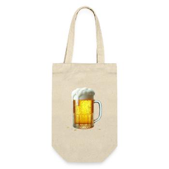 Schaumkrone Bierkrug - Geschenkbeutel für Flaschen - Natur - Vorne