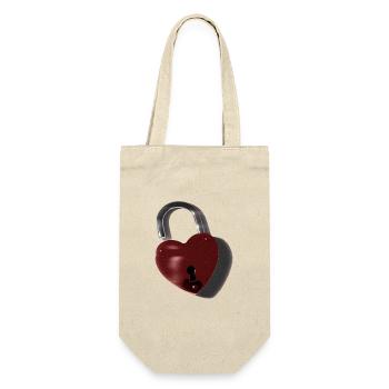 Heart lock motif - Gift Bag for Bottles - nature - Front