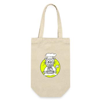 Retro Baker Cat - Profession Baker - Gift Bag for Bottles - nature - Front