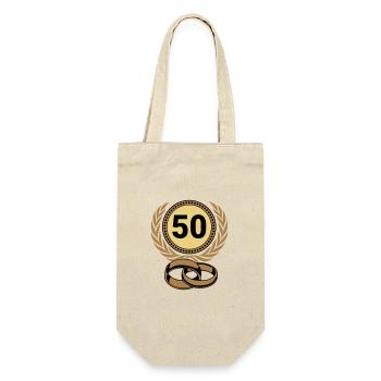 Golden Wedding Anniversary , 50 Years (25) - Gift Bag for Bottles - nature - Front