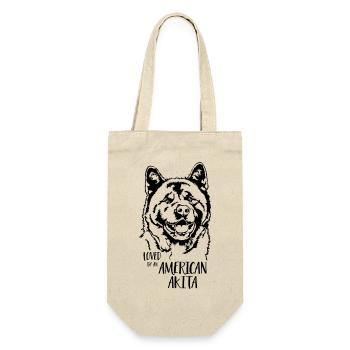 Aimé par un chien Akita américain disant Wilsigns - Sac à bouteille - nature - Devant