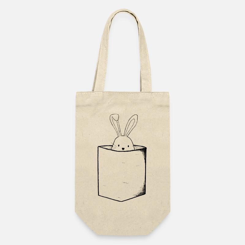 Brusttasche mit Häschen - Geschenkbeutel für Flaschen - Natur