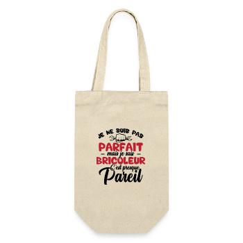 Je ne suis pas parfait mais je suis bricoleur - Sac à bouteille - nature - Devant