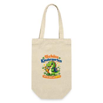 Dino-Abschied Kindergarten - Geschenkbeutel für Flaschen - Natur - Vorne