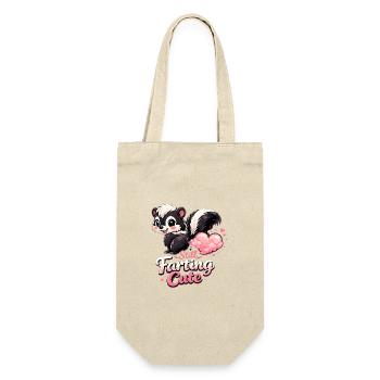 Still Farting Cute Stinktier Liebe Valentinstag  - Geschenkbeutel für Flaschen - Natur - Vorne
