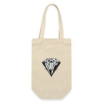 Diamant Symbol - Geschenkbeutel für Flaschen - Natur - Vorne