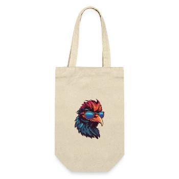 Hahn Hipster Cool Party - Geschenkbeutel für Flaschen - Natur - Vorne