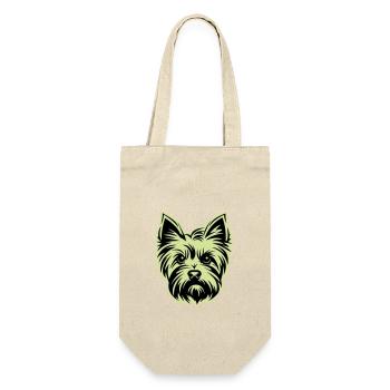 Yorkshire Terrier Dog Head - Gift Bag for Bottles - nature - Front