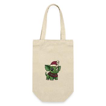 Dinosaur triceratops Christmas Comic - Gift Bag for Bottles - nature - Front