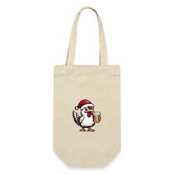 Chicken Beer Xmas Christmas - Gift Bag for Bottles - nature - Front