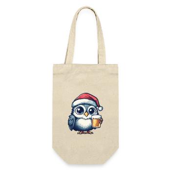 Owl Beer Xmas Christmas - Gift Bag for Bottles - nature - Front