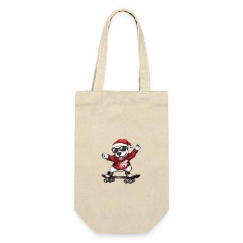 Bull Terrier Dog Christmas Skateboard - Gift Bag for Bottles - nature - Front