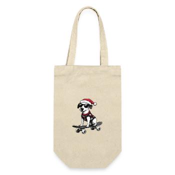 Whippet Dog Christmas Skateboard - Gift Bag for Bottles - nature - Front