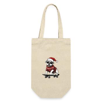 American Staffordshire Terrier Hund Weihnachten Sk - Geschenkbeutel für Flaschen - Natur - Vorne