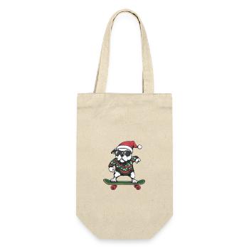 Dogo Argentino Dog Christmas Skateboard - Gift Bag for Bottles - nature - Front