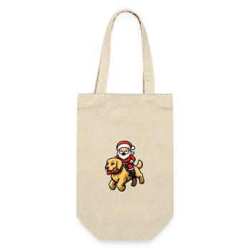 Golden Retriever Dog Santa Claus Funny - Gift Bag for Bottles - nature - Front