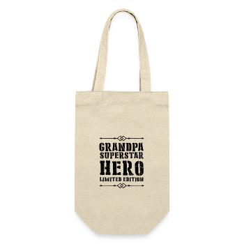 Bester Opa Held Spruch - Geschenkbeutel für Flaschen - Natur - Vorne