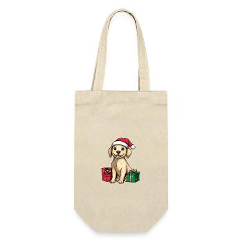 Labrador Hund Weihnachten Geschenke - Geschenkbeutel für Flaschen - Natur - Vorne