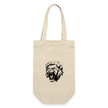 Lion Head - Gift Bag for Bottles - nature - Front