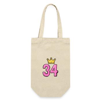 34 Number Krone - Gift Bag for Bottles - nature - Front