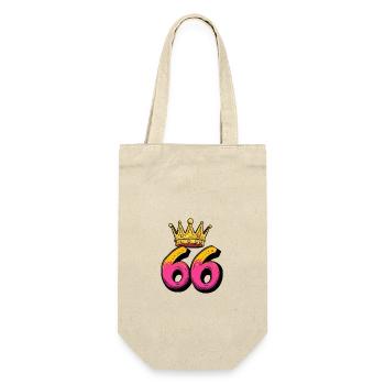 66 Number Krone - Gift Bag for Bottles - nature - Front