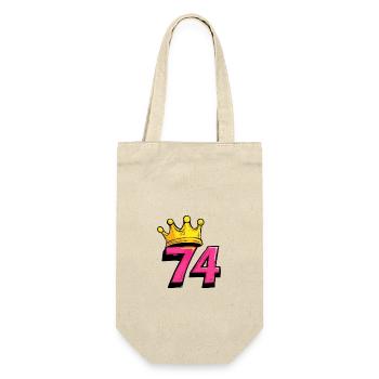 74 Number Krone - Gift Bag for Bottles - nature - Front