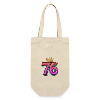 76 Number Krone - Gift Bag for Bottles - nature - Front