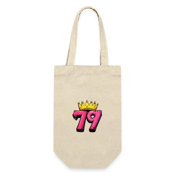 79 Zahl Krone - Geschenkbeutel für Flaschen - Natur - Vorne