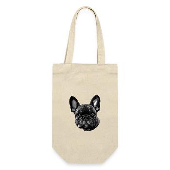 Bouledogue Français Tête de Chien - Sac à bouteille - nature - Devant