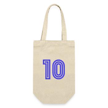 10. 10 JAHRE. 10-JÄHRIGES JUBILÄUM. 10-JÄHRIGES JUBILÄUM. - Geschenkbeutel für Flaschen - Natur - Vorne