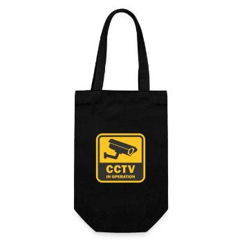 SECURITY CAMERAS IN USE - CCTV in operation - Gift Bag for Bottles - black - Front