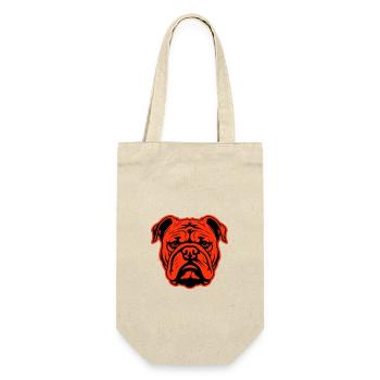 Tête de chien bouledogue - Sac à bouteille - nature - Devant