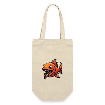 Piranha Fische Comic - Geschenkbeutel für Flaschen - Natur - Vorne