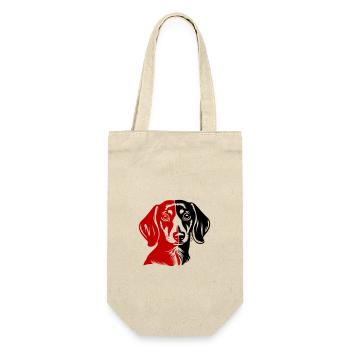 Dachshund Hund Kopf Dackel - Geschenkbeutel für Flaschen - Natur - Vorne