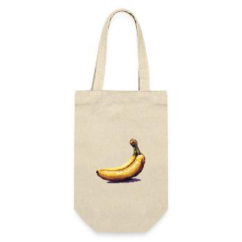 Banane Pixel Symbol - Geschenkbeutel für Flaschen - Natur - Vorne