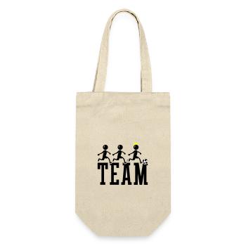 Fussballer Team Fussball - Geschenkbeutel für Flaschen - Natur - Vorne