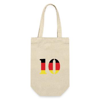 10 Zahl Trikot Deutschland - Geschenkbeutel für Flaschen - Natur - Vorne