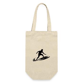 Surfer Man Silhouette - Gift Bag for Bottles - nature - Front