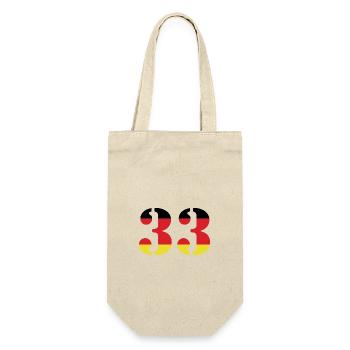 33 Zahl Trikot Deutschland - Geschenkbeutel für Flaschen - Natur - Vorne