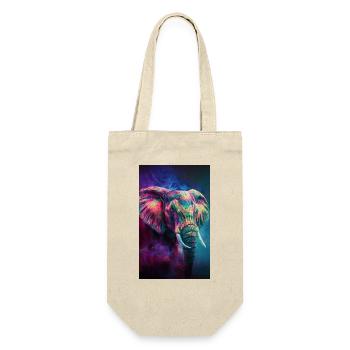 Elefanten Portrait - Geschenkbeutel für Flaschen - Natur - Vorne