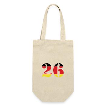 26 Zahl Trikot Deutschland - Geschenkbeutel für Flaschen - Natur - Vorne