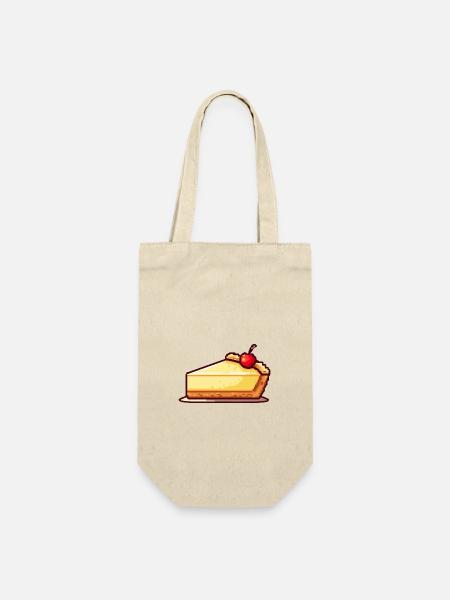 Käsekuchen Pixel - Geschenkbeutel für Flaschen - Natur