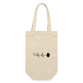 Strawberry Icon Pulse Heartbeat - Gift Bag for Bottles - nature - Front