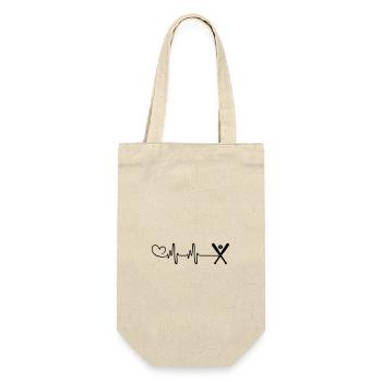 Baseball Pulse Heart - Gift Bag for Bottles - nature - Front