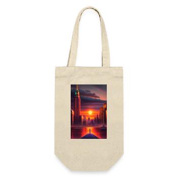 new york futuriste avec couche de soleil - Sac à bouteille - nature - Devant