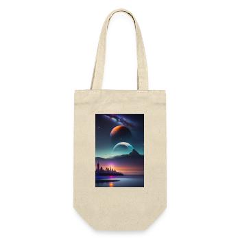 Paysage de New York avec pleine lune futuriste 1 - Sac à bouteille - nature - Devant