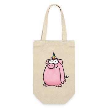 Unicorn Pig - Gift Bag for Bottles - nature - Front
